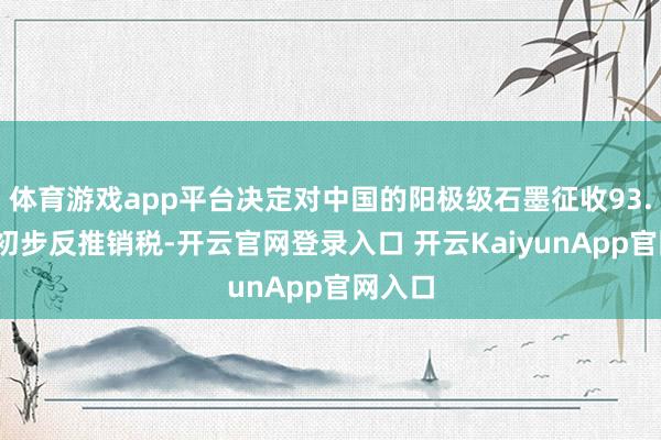 体育游戏app平台决定对中国的阳极级石墨征收93.5%的初步反推销税-开云官网登录入口 开云KaiyunApp官网入口