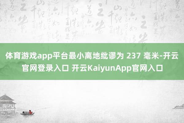 体育游戏app平台最小离地纰谬为 237 毫米-开云官网登录入口 开云KaiyunApp官网入口