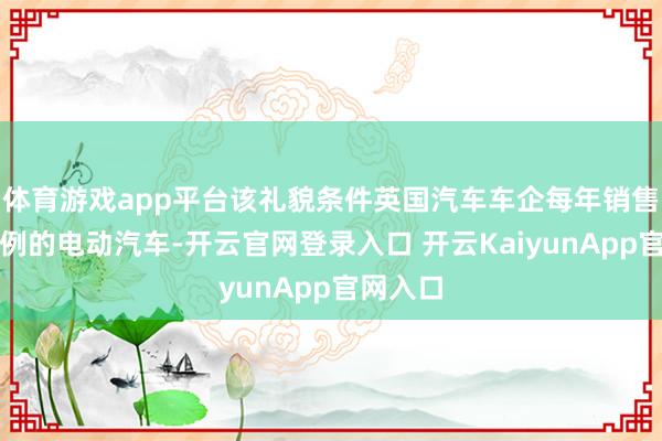 体育游戏app平台该礼貌条件英国汽车车企每年销售更高比例的电动汽车-开云官网登录入口 开云KaiyunApp官网入口