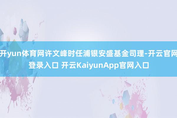 开yun体育网许文峰时任浦银安盛基金司理-开云官网登录入口 开云KaiyunApp官网入口