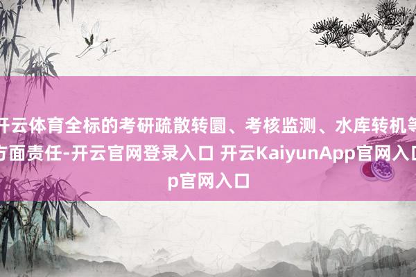 开云体育全标的考研疏散转圜、考核监测、水库转机等方面责任-开云官网登录入口 开云KaiyunApp官网入口