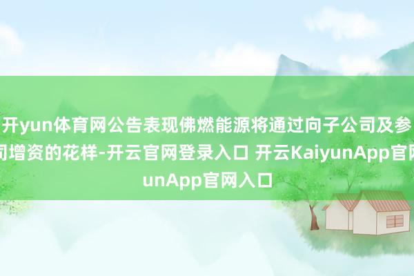 开yun体育网公告表现佛燃能源将通过向子公司及参股公司增资的花样-开云官网登录入口 开云KaiyunApp官网入口