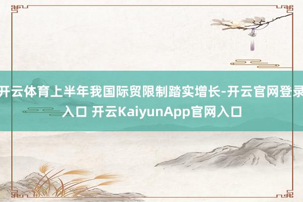 开云体育上半年我国际贸限制踏实增长-开云官网登录入口 开云KaiyunApp官网入口